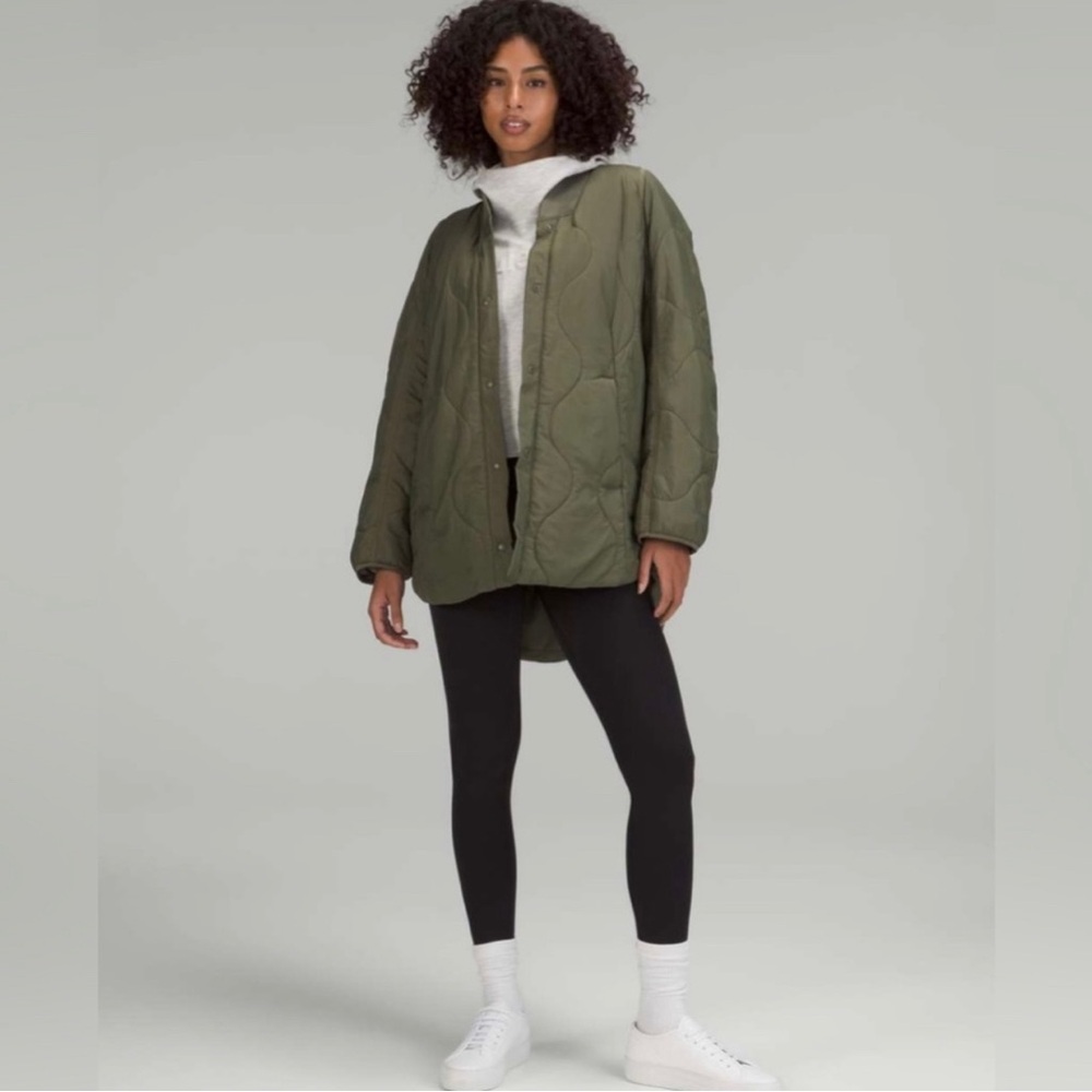 Lululemon Quilted Jacket - Olive; Size 12